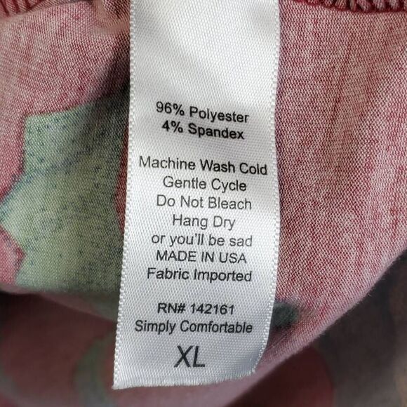 LuLaRoe Women’s Julia Dress XL Red Green Blue Abstract Fruit Leaf Print Stretchy - Picture 5 of 6